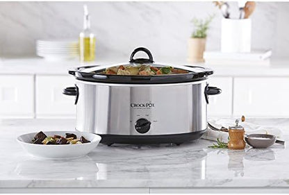 Crock-Pot 7 Quart Oval Manual Slow Cooker – Stainless Steel OBYI