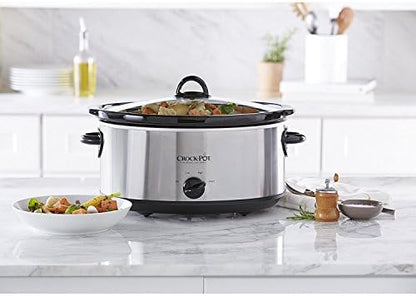 Crock-Pot 7 Quart Oval Manual Slow Cooker – Stainless Steel OBYI