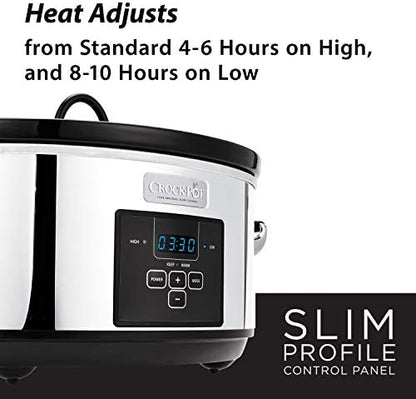 Crock-Pot 7 Quart Programmable Slow Cooker – Polished Platinum S97O