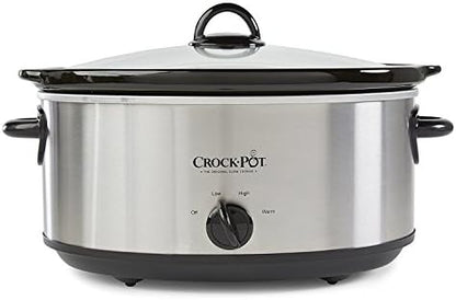 Crock-Pot 7 Quart Oval Manual Slow Cooker – Stainless Steel OBYI