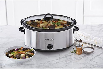 Crock-Pot 7 Quart Oval Manual Slow Cooker – Stainless Steel OBYI