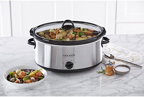 Crock-Pot 7 Quart Oval Manual Slow Cooker – Stainless Steel OBYI
