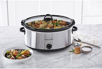 Crock-Pot 7 Quart Oval Manual Slow Cooker – Stainless Steel OBYI