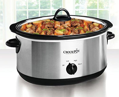 Crock-Pot 7 Quart Oval Manual Slow Cooker – Stainless Steel OBYI