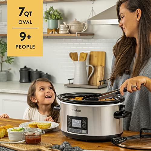 Crock-Pot 7 Quart Portable Programmable Slow Cooker with Timer LUF1