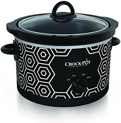Crock-Pot 4.5 Quart Portable Slow Cooker – Black & White G1LE