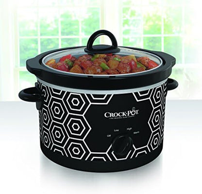 Crock-Pot 4.5 Quart Portable Slow Cooker – Black & White G1LE
