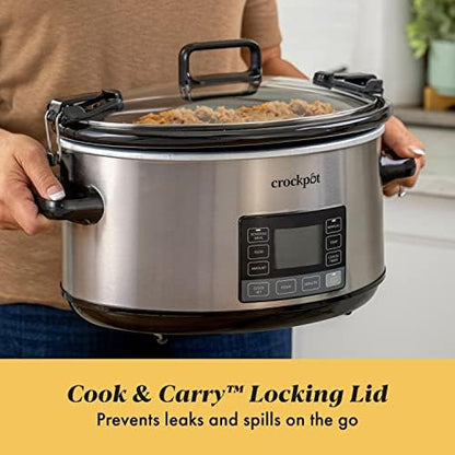 Crock-Pot 7 Quart Portable Programmable Slow Cooker with Timer LUF1