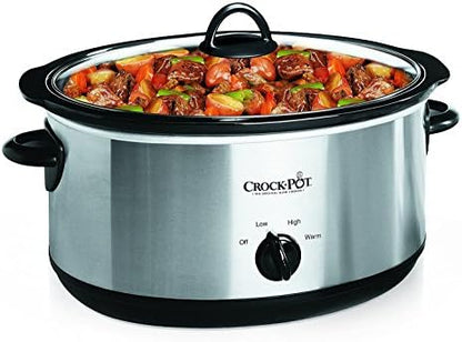 Crock-Pot 7 Quart Oval Manual Slow Cooker – Stainless Steel OBYI