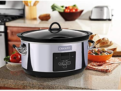 Crock-Pot 7 Quart Programmable Slow Cooker – Polished Platinum S97O