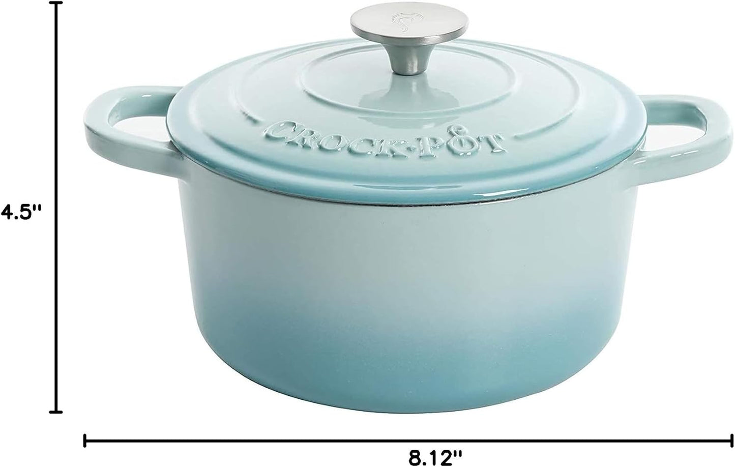 Crock-Pot 3 Quart Enameled Cast Iron Dutch Oven – Aqua RA45