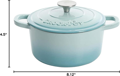 Crock-Pot 3 Quart Enameled Cast Iron Dutch Oven – Aqua RA45