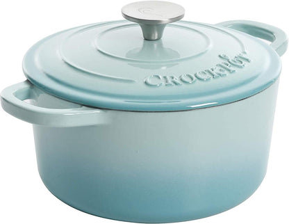 Crock-Pot 3 Quart Enameled Cast Iron Dutch Oven – Aqua RA45